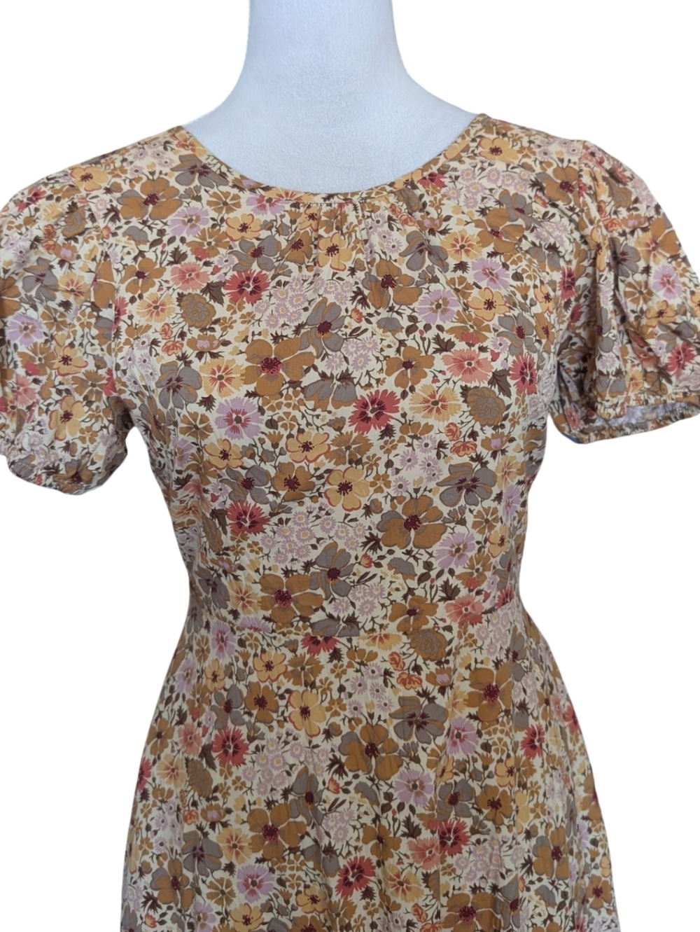 Madewell Libby Puff-Sleeve Open-Back Midi Dress Size 2 - Picture 6 of 12